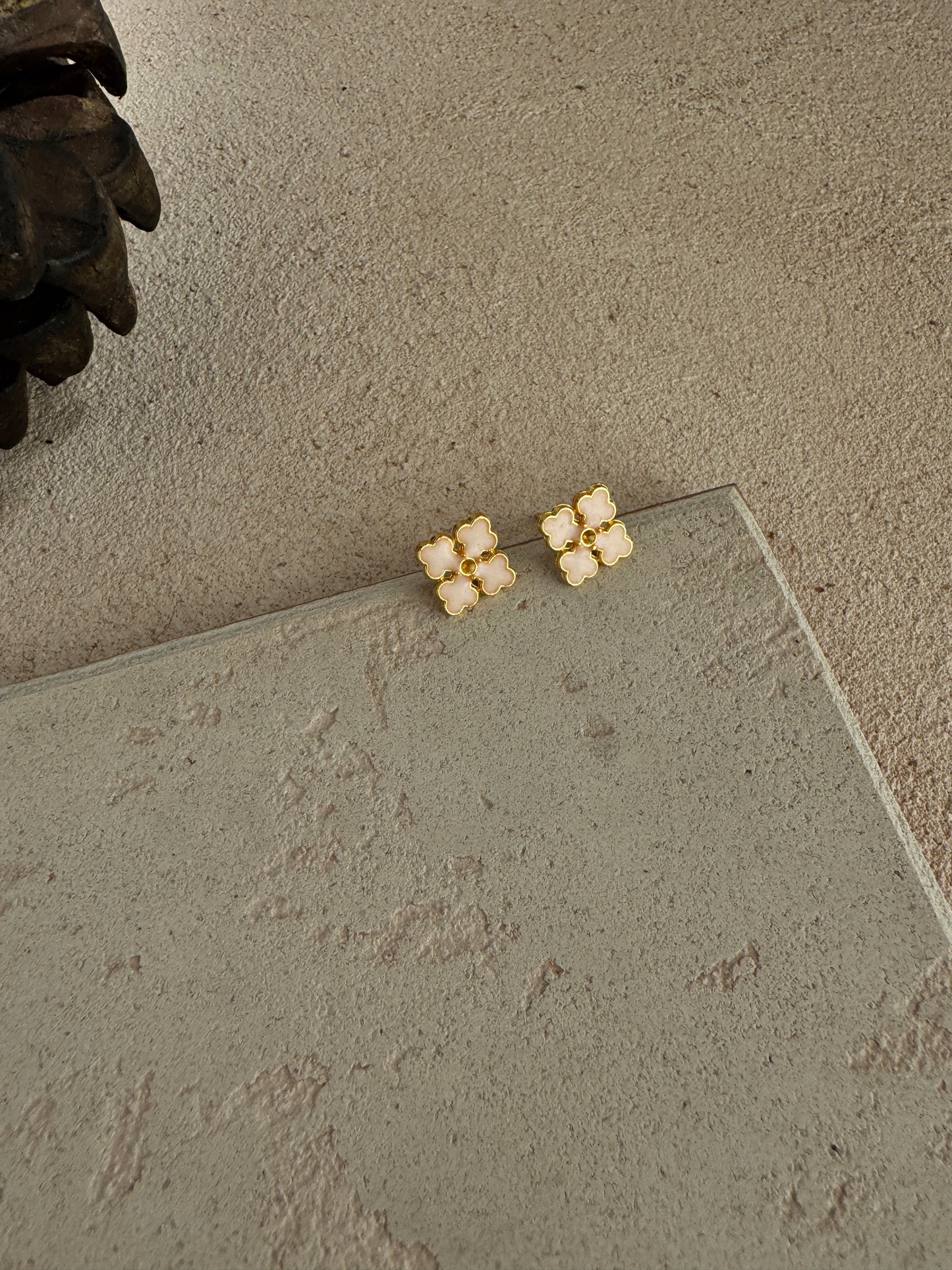 White char piece Earring