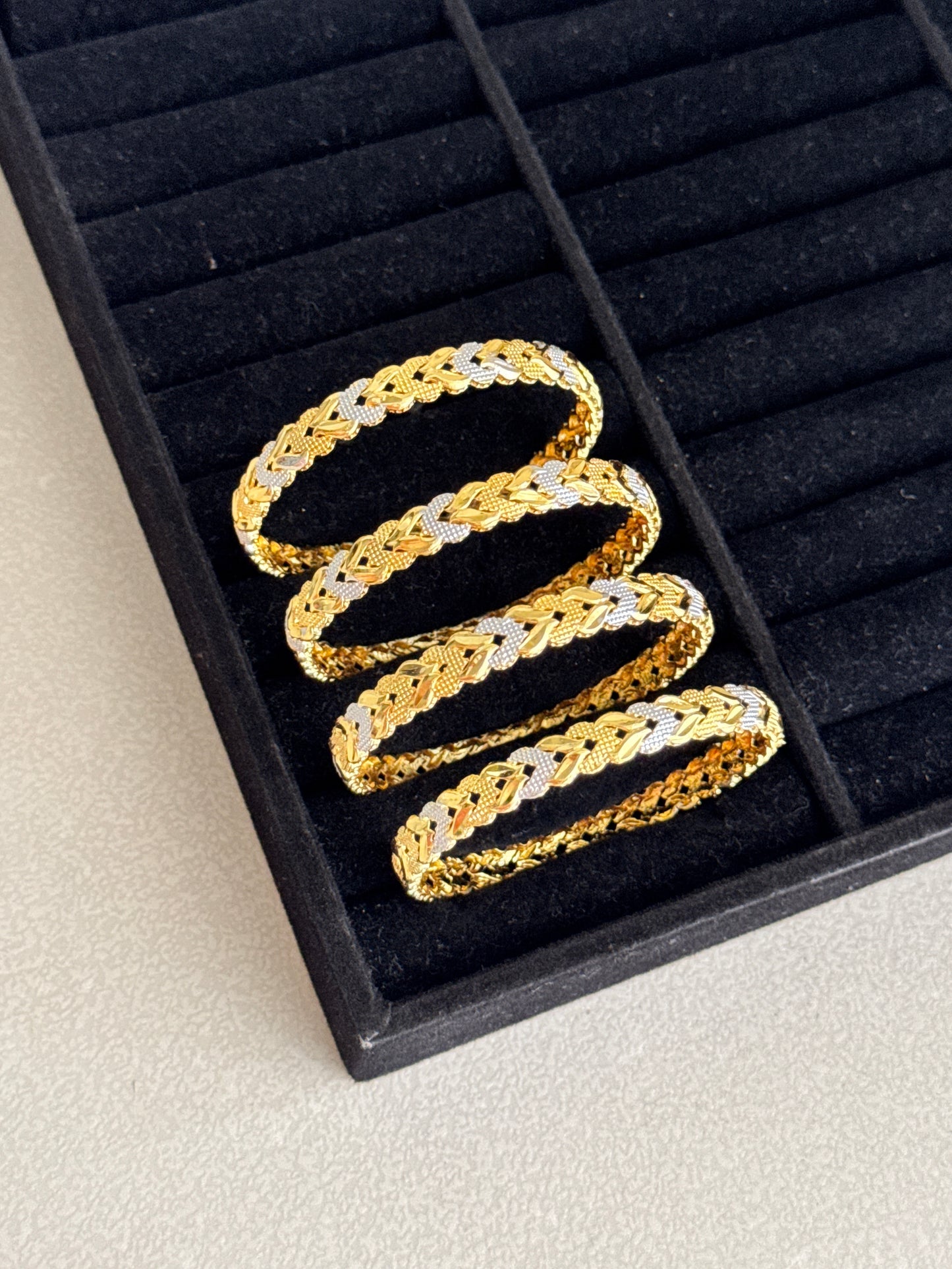 Gold & silver bangles 2/8 size