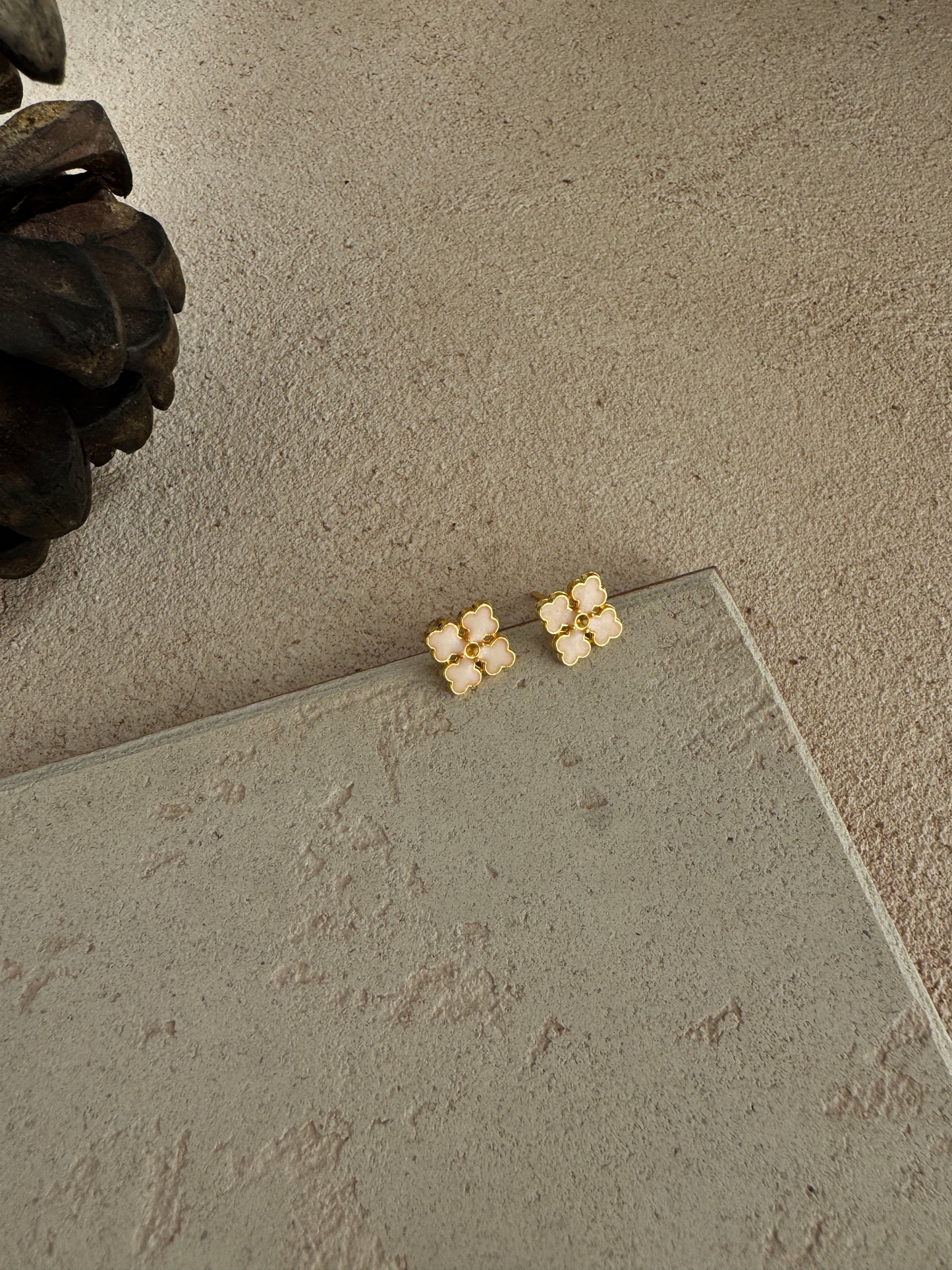 White char piece Earring