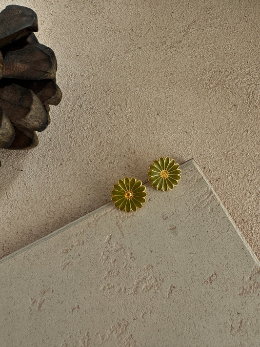 Green Flower Earring