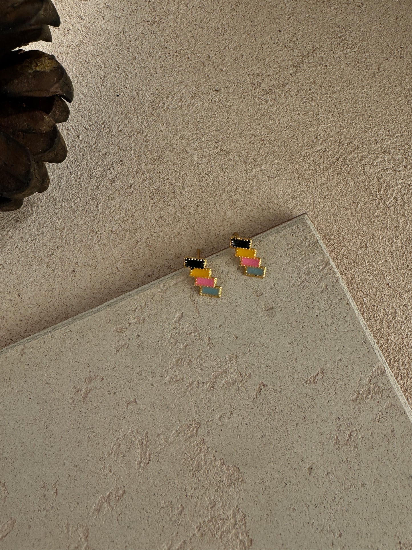 Colourful Rectangle Earring