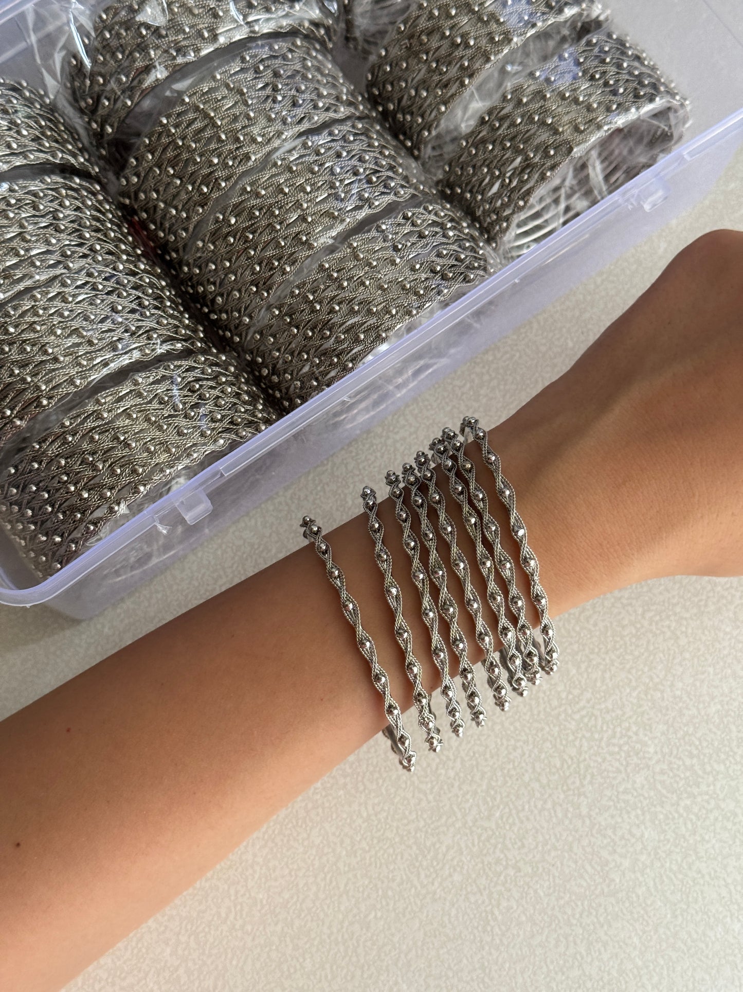 Silver 8 bangles set