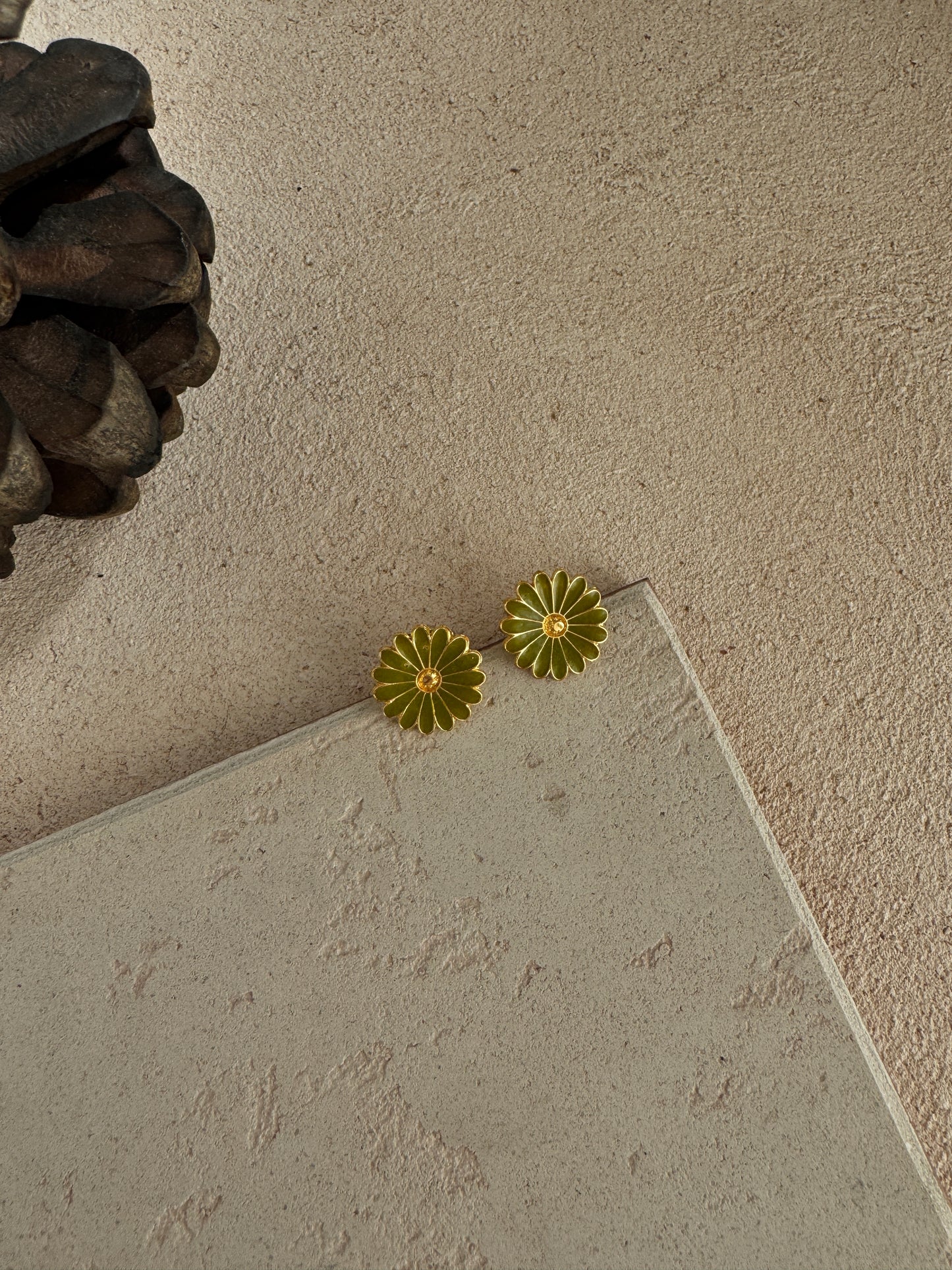 Green Flower Earring