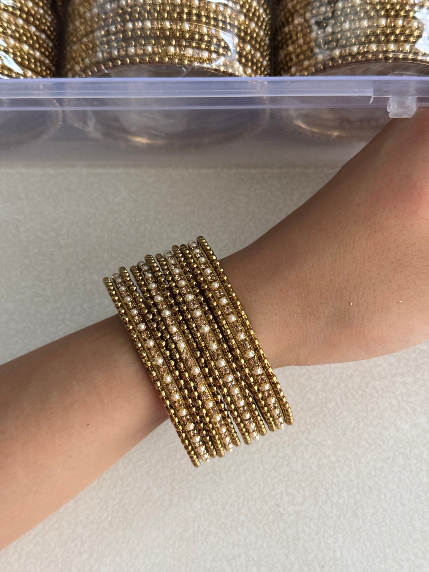 Diamond & Pearl 4 Bangles set