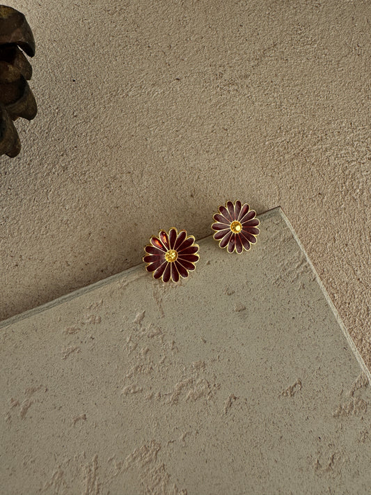 Maroon ful Earring