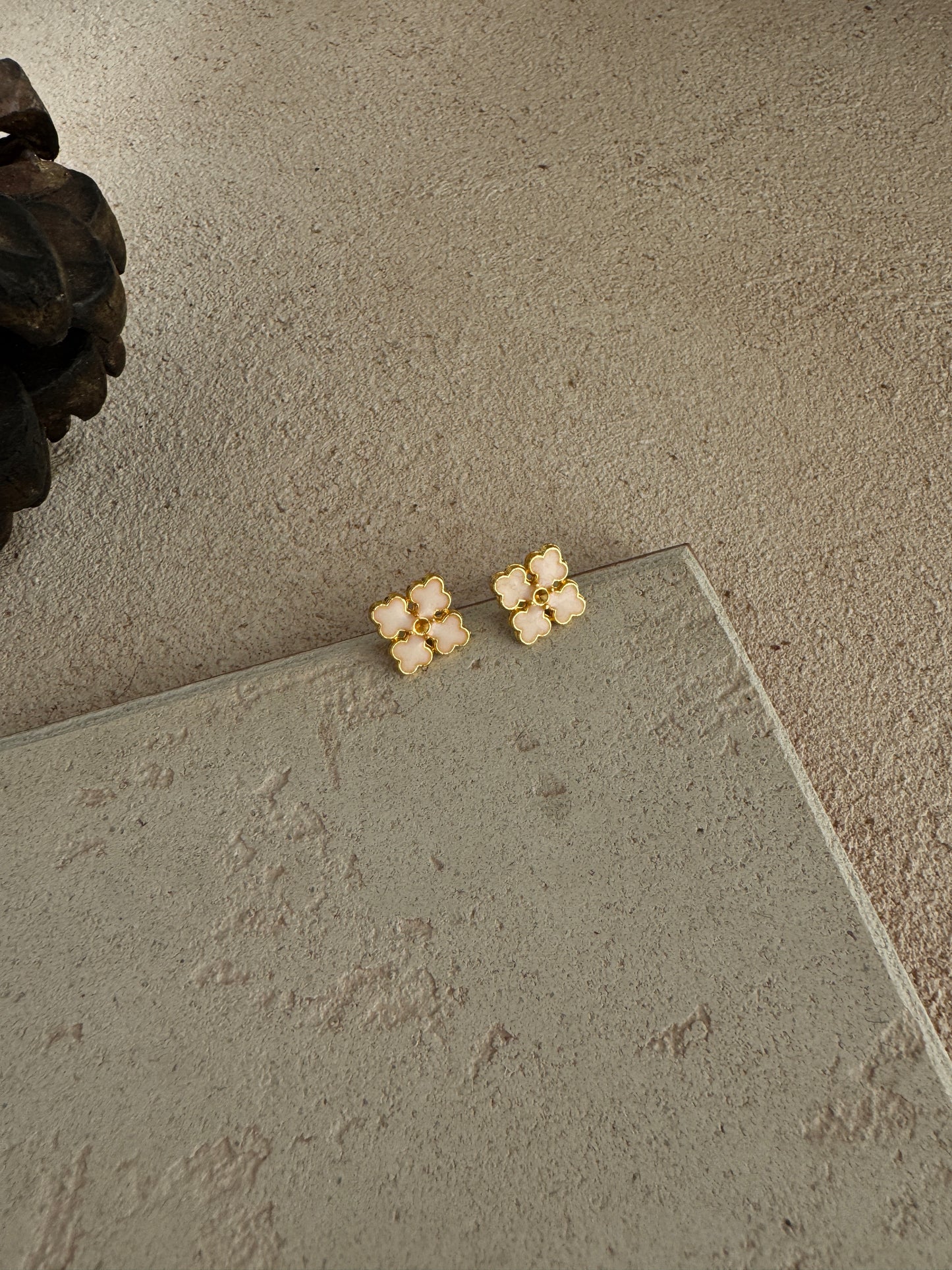 White char piece Earring