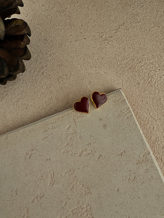 Maroon Dil Earring
