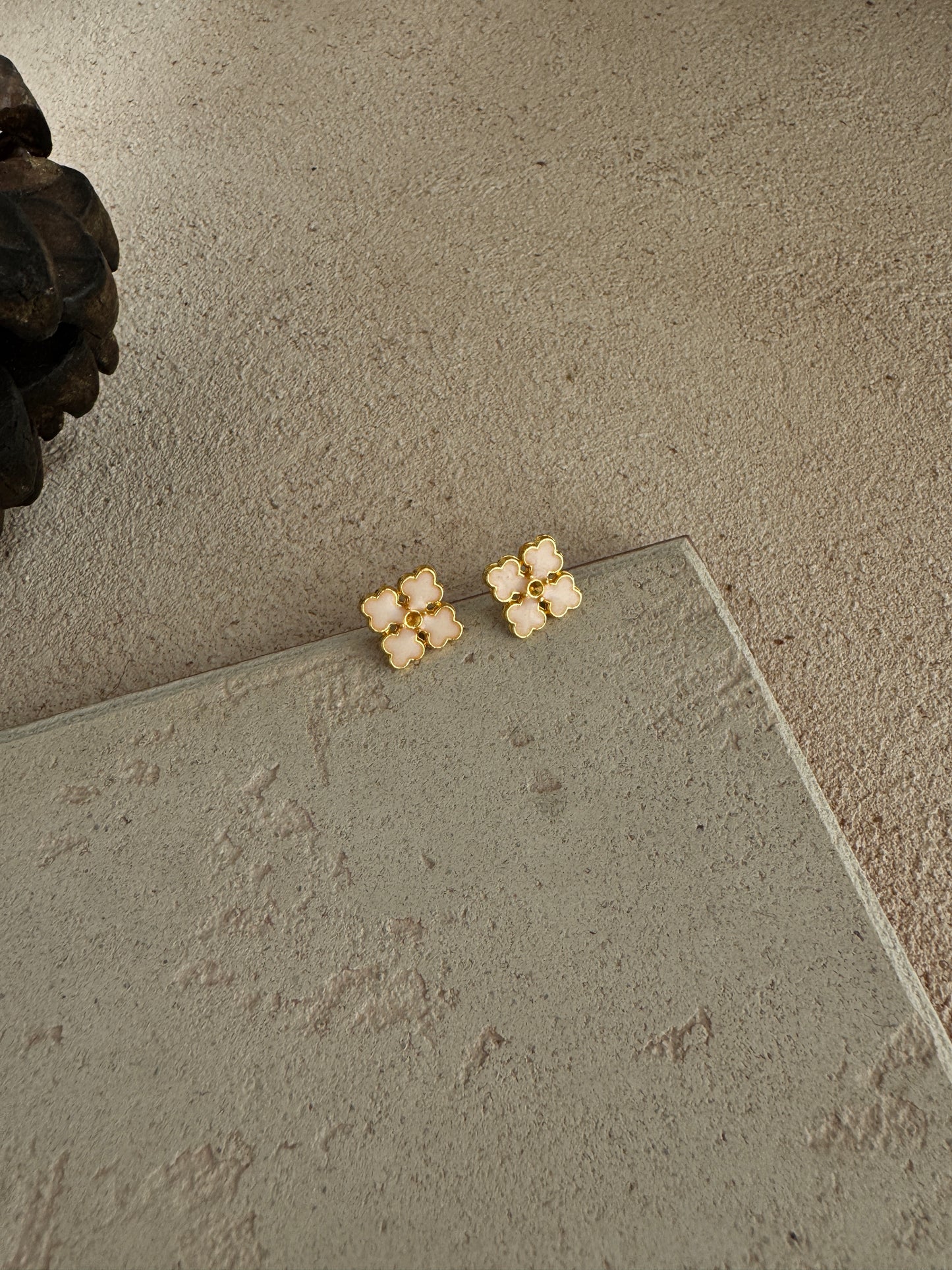 White char piece Earring