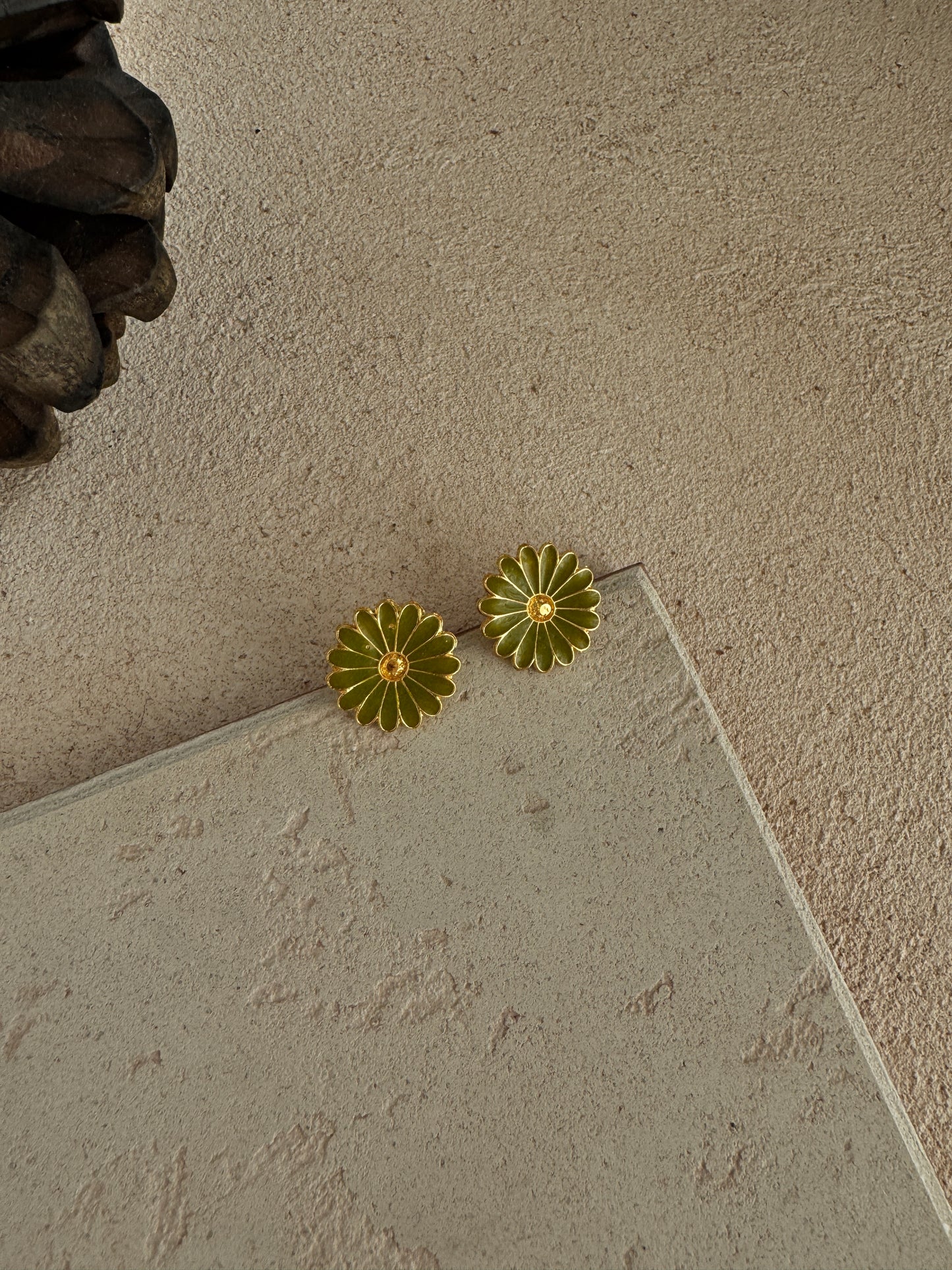 Green Flower Earring