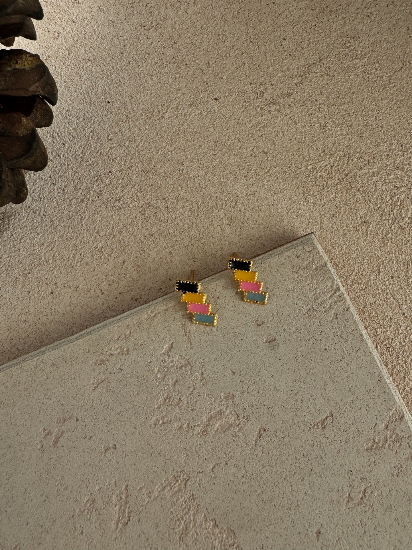 Colourful Rectangle Earring
